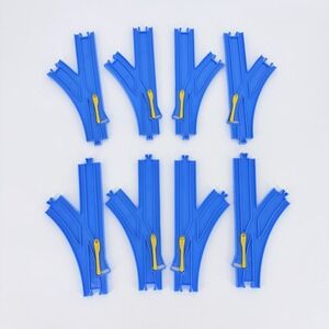 Tomy Plarail Blue Switch Track Lot of 8 Y Junction Pieces 2001 Thomas & Friends
